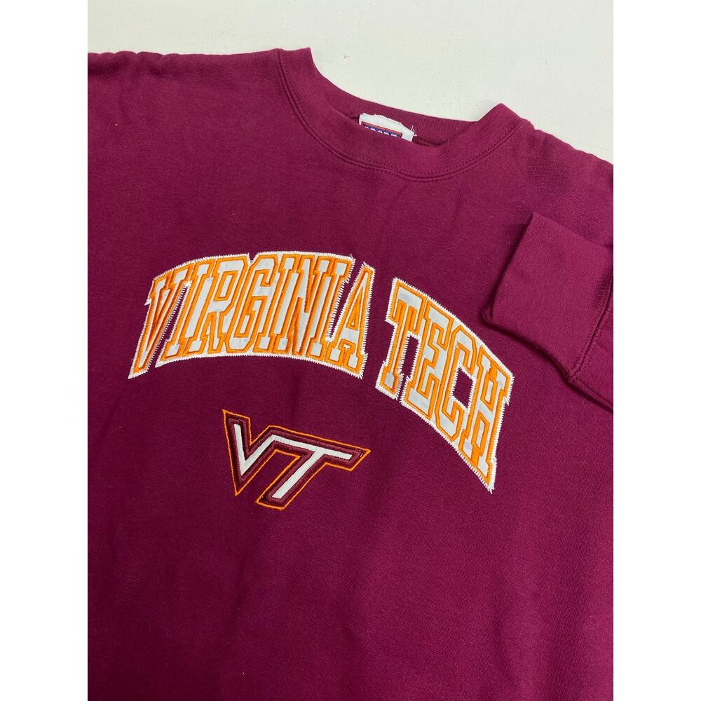 VTG 90s Sport Attack Virginia Tech VT Hokies stitched crewneck sweatshirt M